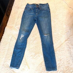 Madewell 9" inch mid rise skinny jeans denim